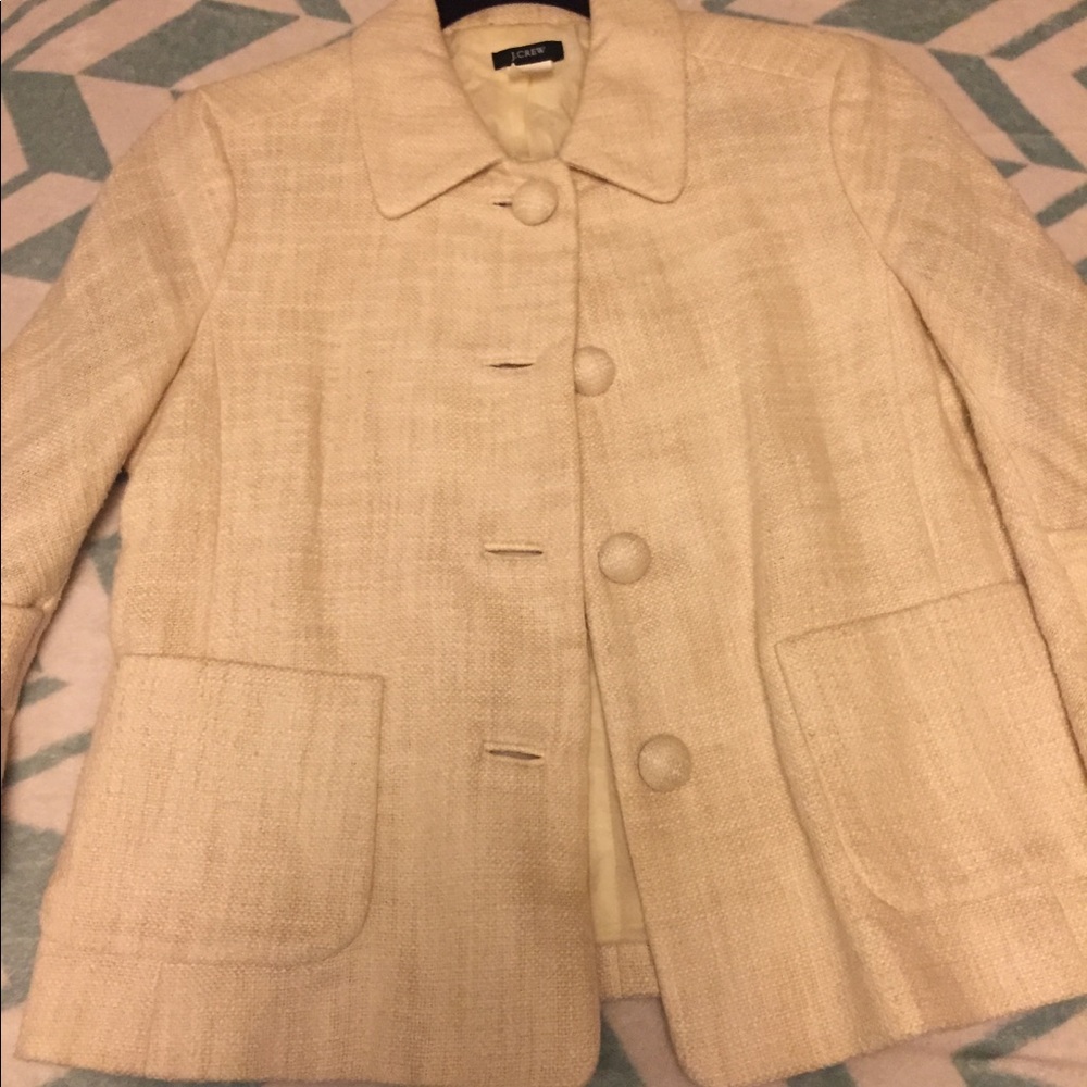JCrew Classic Ivory Tweed Blazer